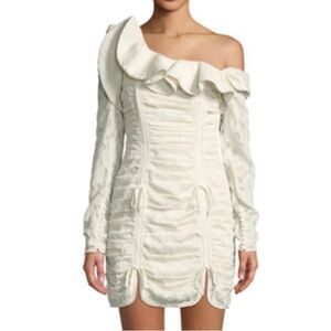 Self- Portrait one shoulder of white mini dress size 4 - sold out